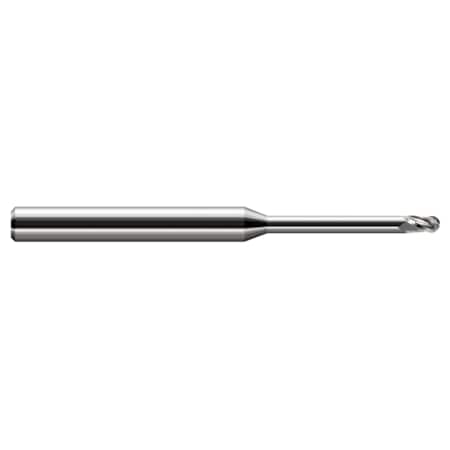 Miniature End Mill - Ball - Long Reach, Stub Flute, 0.1250 (1/8), Finish - Machining: Uncoated